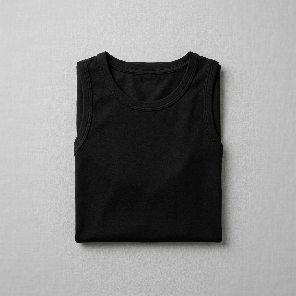 FreshSwags premium 100% cotton black tank top